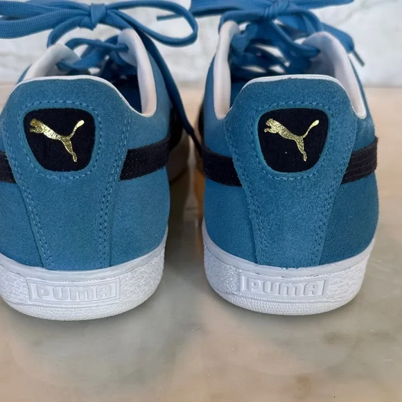 Men’s Puma Suede Blue Sneakers with dark blue Stripe - Picture 5 of 10